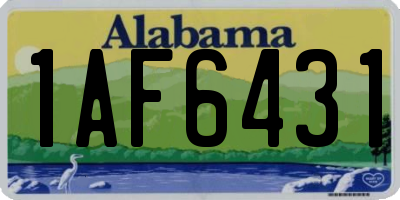 AL license plate 1AF6431
