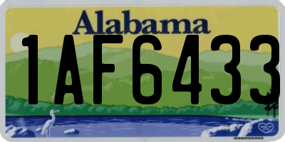 AL license plate 1AF6433