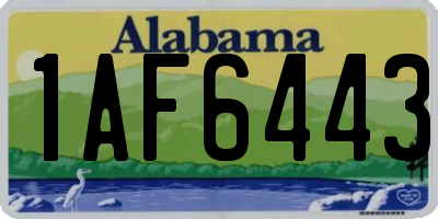 AL license plate 1AF6443