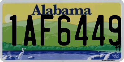 AL license plate 1AF6449