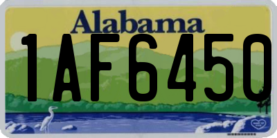 AL license plate 1AF6450