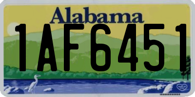 AL license plate 1AF6451