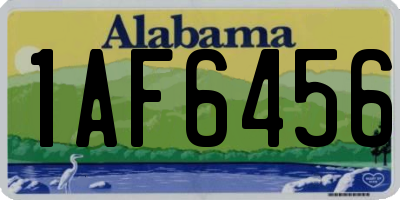 AL license plate 1AF6456