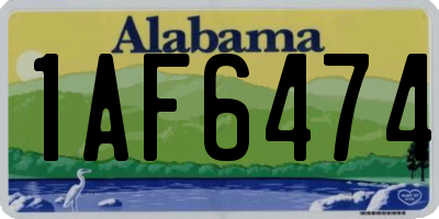 AL license plate 1AF6474