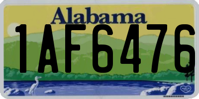 AL license plate 1AF6476