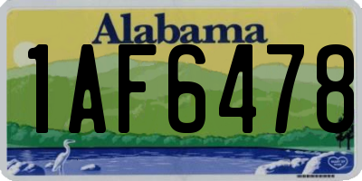 AL license plate 1AF6478