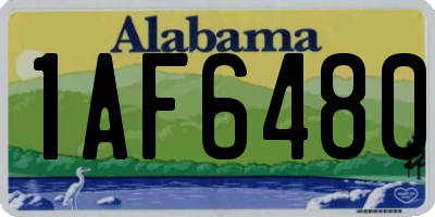 AL license plate 1AF6480