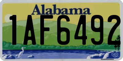 AL license plate 1AF6492