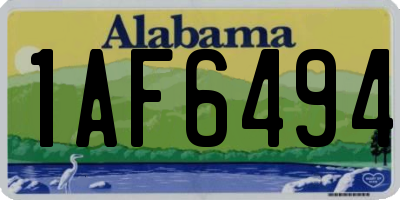 AL license plate 1AF6494