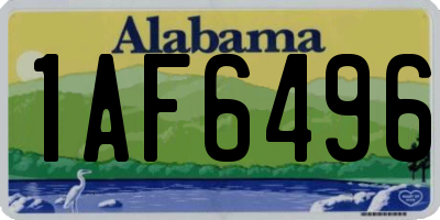 AL license plate 1AF6496