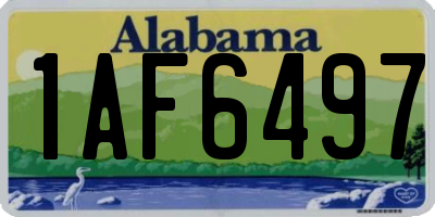 AL license plate 1AF6497