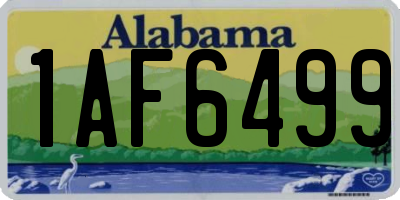 AL license plate 1AF6499