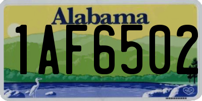 AL license plate 1AF6502