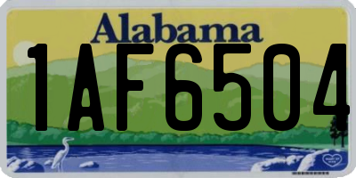 AL license plate 1AF6504