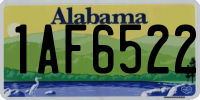 AL license plate 1AF6522