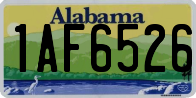 AL license plate 1AF6526