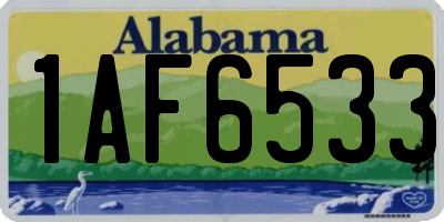 AL license plate 1AF6533