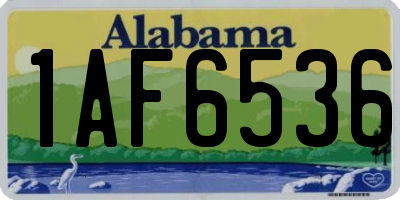 AL license plate 1AF6536