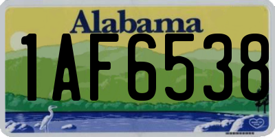 AL license plate 1AF6538