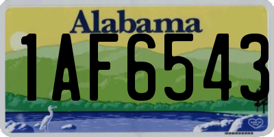 AL license plate 1AF6543
