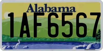 AL license plate 1AF6567