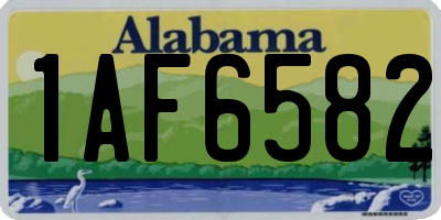 AL license plate 1AF6582