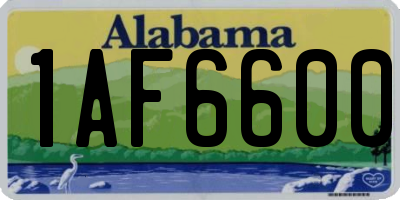 AL license plate 1AF6600