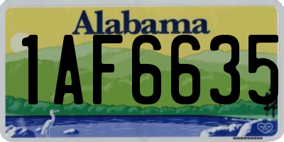 AL license plate 1AF6635