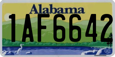 AL license plate 1AF6642