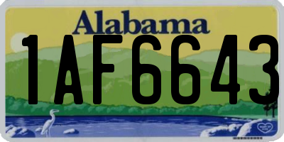 AL license plate 1AF6643