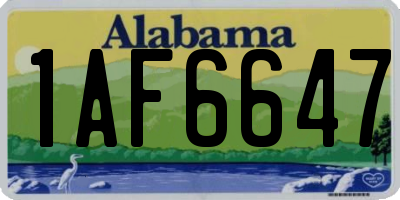 AL license plate 1AF6647