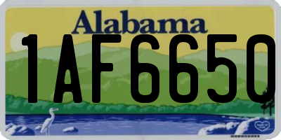 AL license plate 1AF6650