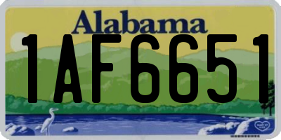 AL license plate 1AF6651