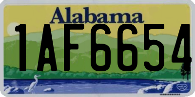 AL license plate 1AF6654