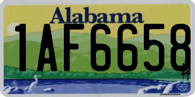 AL license plate 1AF6658