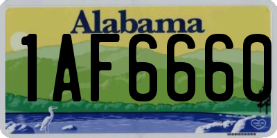 AL license plate 1AF6660