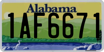 AL license plate 1AF6671