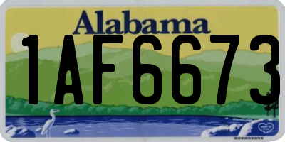 AL license plate 1AF6673