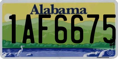 AL license plate 1AF6675