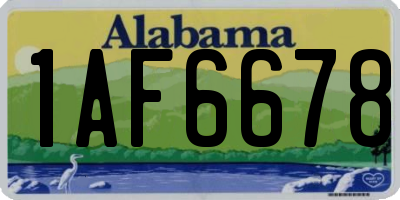 AL license plate 1AF6678