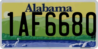 AL license plate 1AF6680