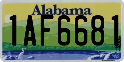 AL license plate 1AF6681