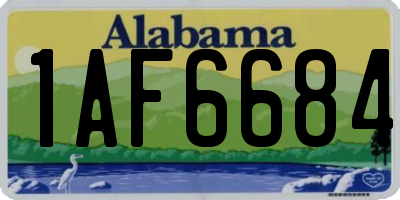 AL license plate 1AF6684