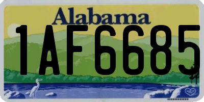 AL license plate 1AF6685