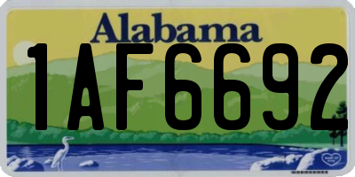 AL license plate 1AF6692