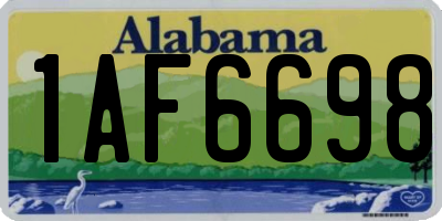 AL license plate 1AF6698