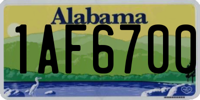 AL license plate 1AF6700