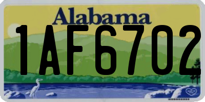 AL license plate 1AF6702
