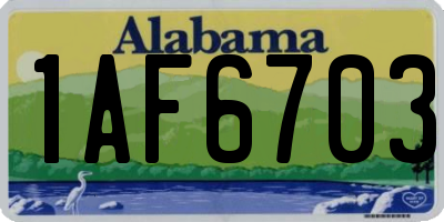 AL license plate 1AF6703