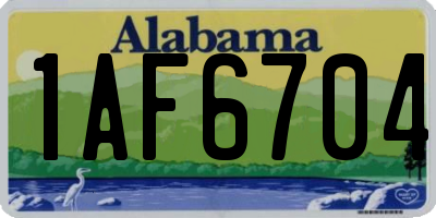 AL license plate 1AF6704